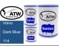 Preview: Volvo, Dark Blue, 114: 500ml Lackdose + 500ml Klarlack + 250ml Härter - Set, von ATW Autoteile West.